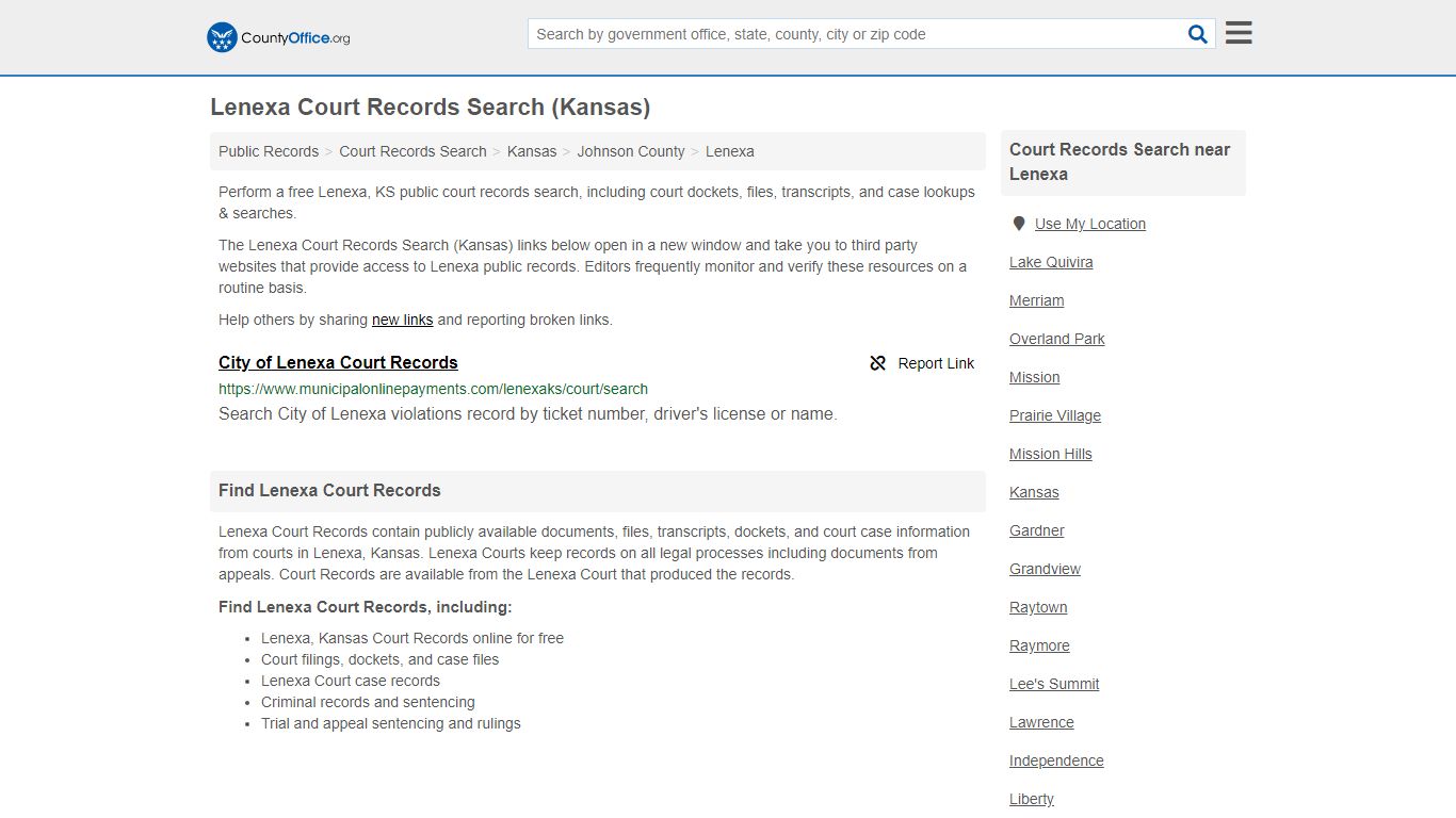 Court Records Search - Lenexa, KS (Adoptions, Criminal ...