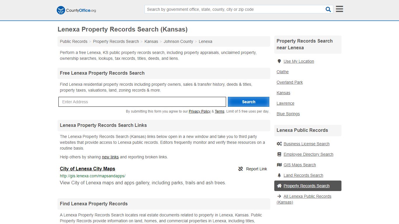 Property Records Search - Lenexa, KS (Assessments, Deeds ...